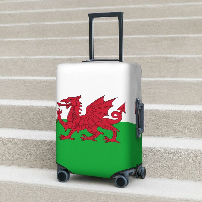Pelindung koper bendera Cymru Wales, pelindung casing bagasi elastis liburan bisnis hewan