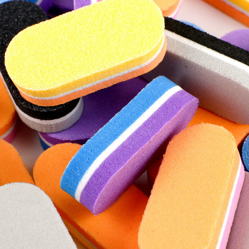 2/5/10/20/50pcs New Mini Sponge Nail File 100/180 Colorful Buffer Block Double Sided Sandpaper Pedicure Manicure Nail Art Tips