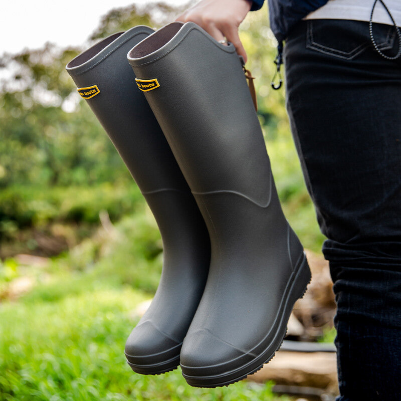 New Rain Boots High-top Same Style for Men and Women Waterproof Shoes Long Boots Rubber Shoes Lightweight Non-slip Overshoes