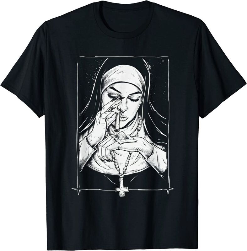 Divertente diavolo Unholy Nun t-shirt Anime Graphic t-shirt per uomo abbigliamento donna manica corta Tees nuovo arrivo Unisex estate