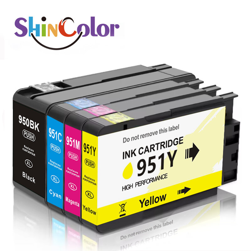 950 ShinColor 951 XL 950XL 951XL kolorowa kompatybilny wkład z atramentem dla HP950XL dla HP Officejet Pro 8650 drukarka 8610