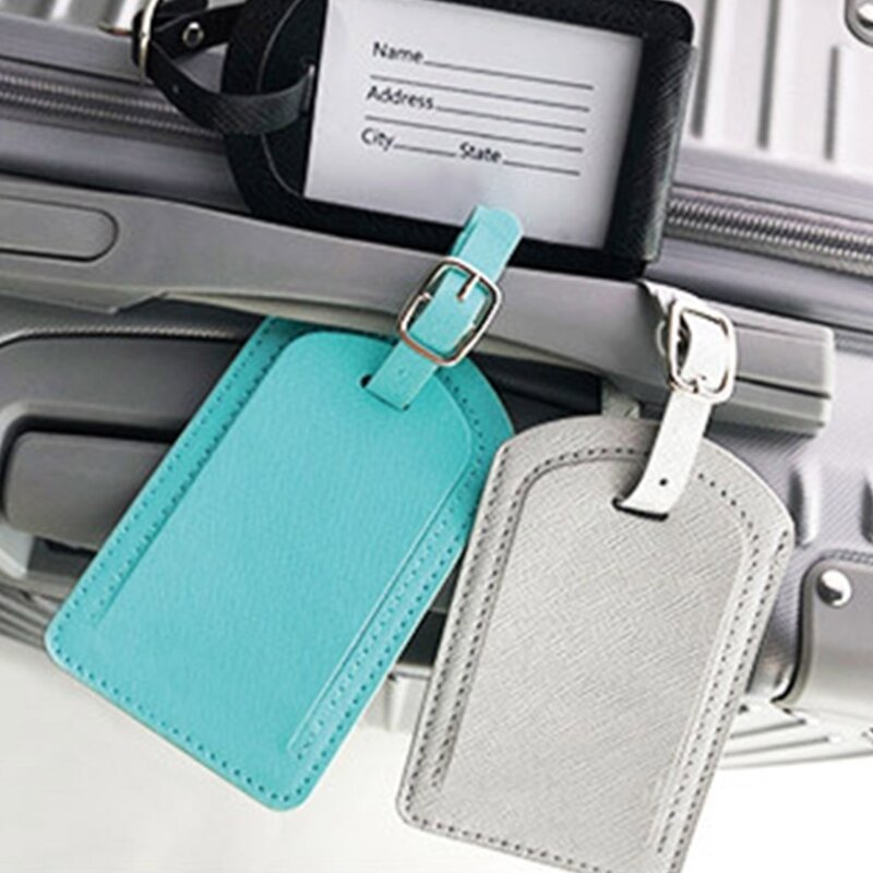 Женская и мужская багажная бирка из искусственной кожи, идентификационная этикетка для чемодана, интернатная сумка, бирка с