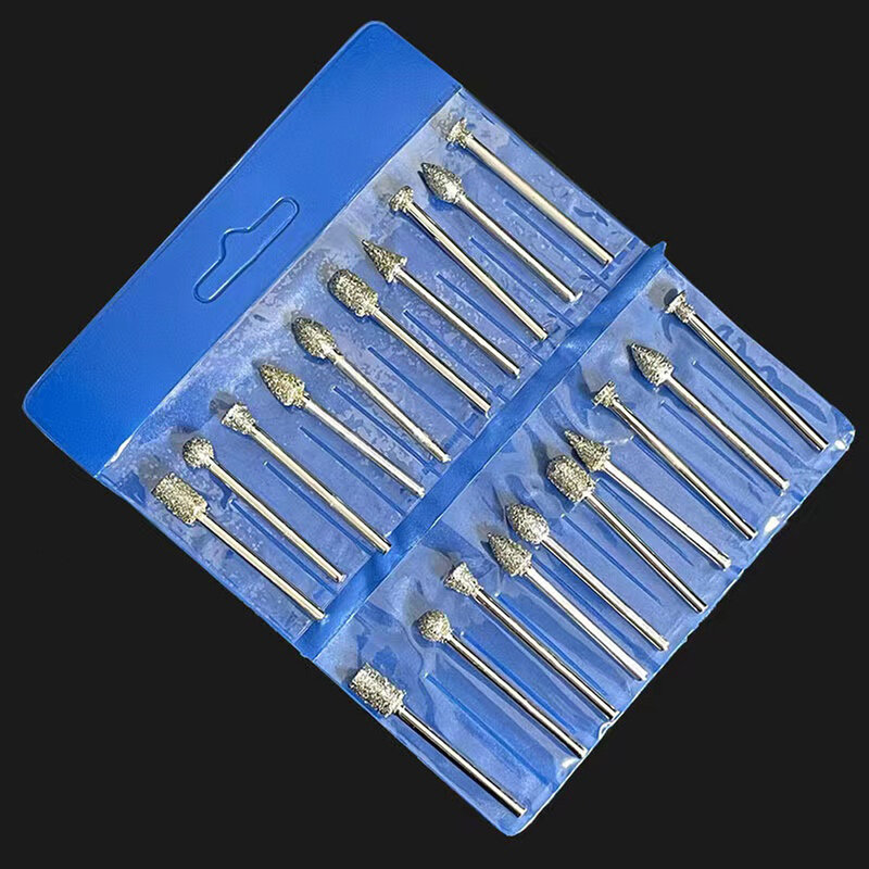 20pcs 60# 3mmx6mm Diamond Grinding Points Stone working Bits Diamond Grinding Burr Combination package
