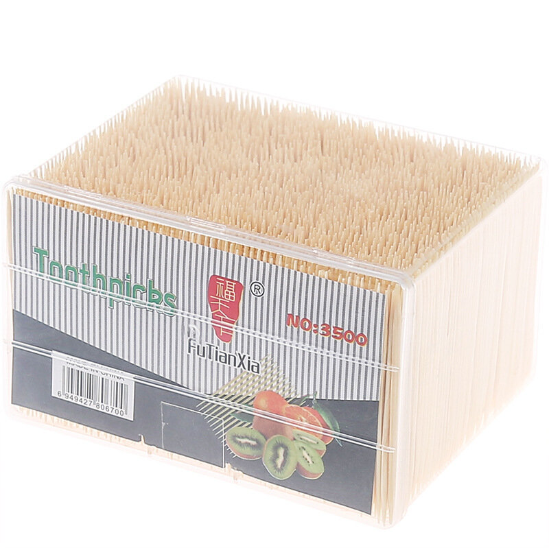 3500pcs! Natural Bamboo Toothpick Disposable Double-headed Zahnstocher Tandenstokers for Bar Restaurant Home Fruit Tooth Sticks