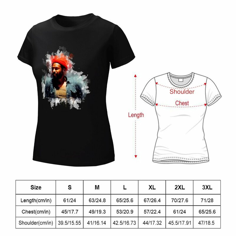 T-shirt graphique Marvin Gaye Water pour femmes, chemises de médicaments, vêtements d'été