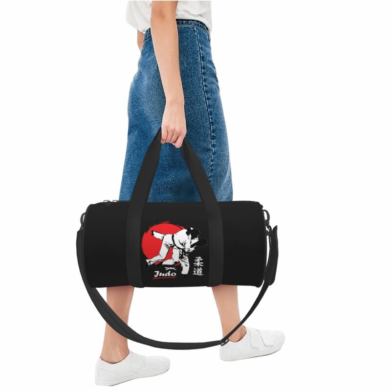 Judo-日本の武道のためのスポーツバッグ,大きなハンドル付きのトラベルバッグ,オックスフォードプリントのフィットネスバッグ