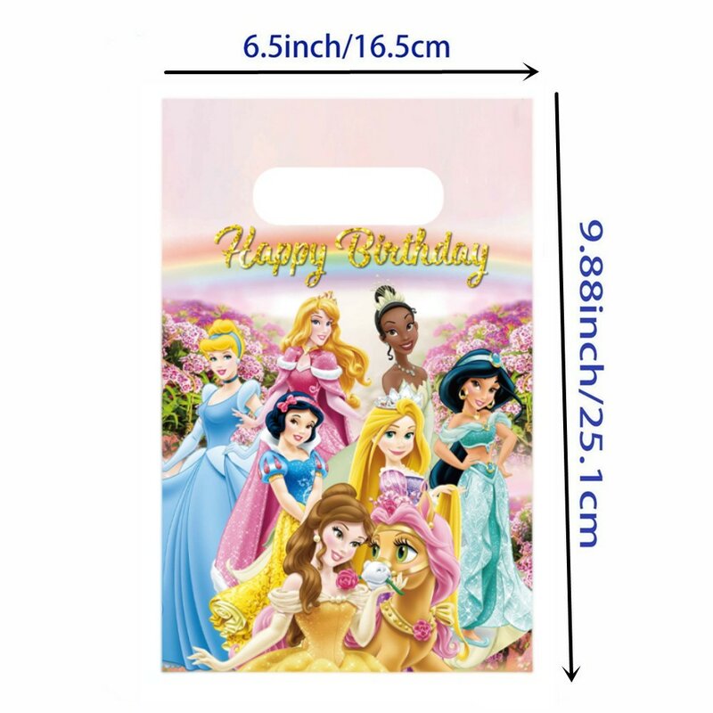 Disney Princess Theme Party Favor Gift Bags, Saco De Doces Branca De Neve, Handle Loot Bags, Decoração Da Festa De Aniversário, Baby Shower