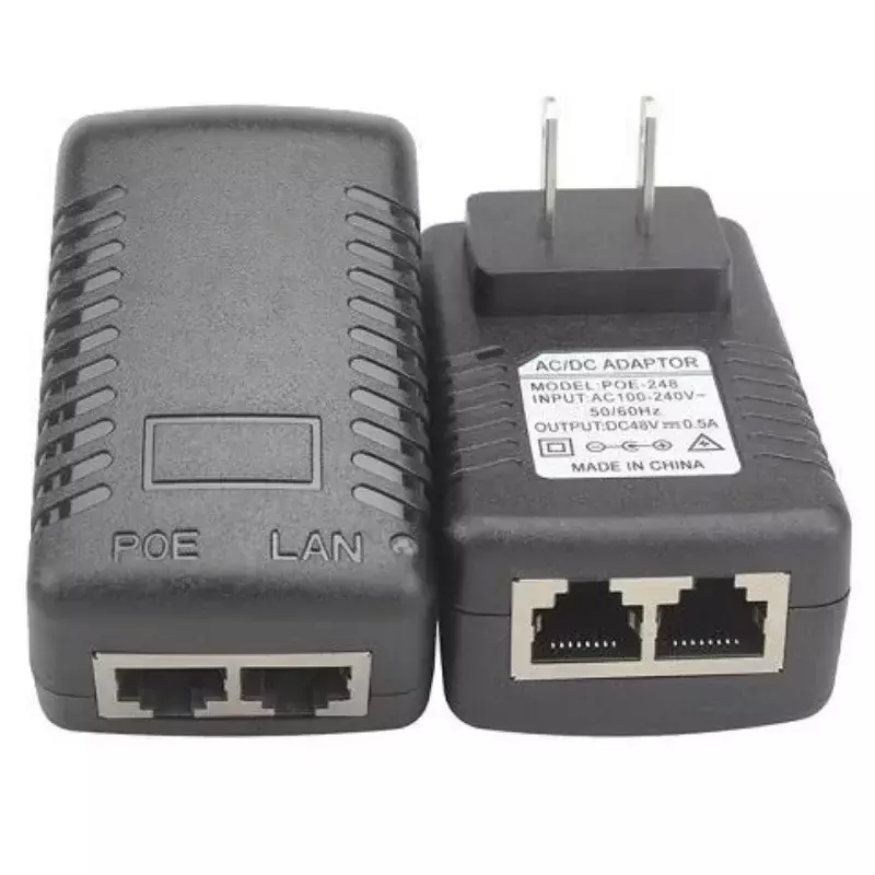 DC48V 0.5A 24W POE mocy wtyczka zasilająca rozdzielacz wtryskiwacza do kamera IP CCTV włącznik Ethernet Adapter monitorujący zasilanie mostka