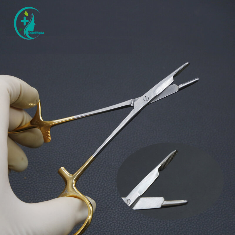 1 Needle holder with scissors multifunctional Needle Holder Insert with Scissors Gold Handle Clamp