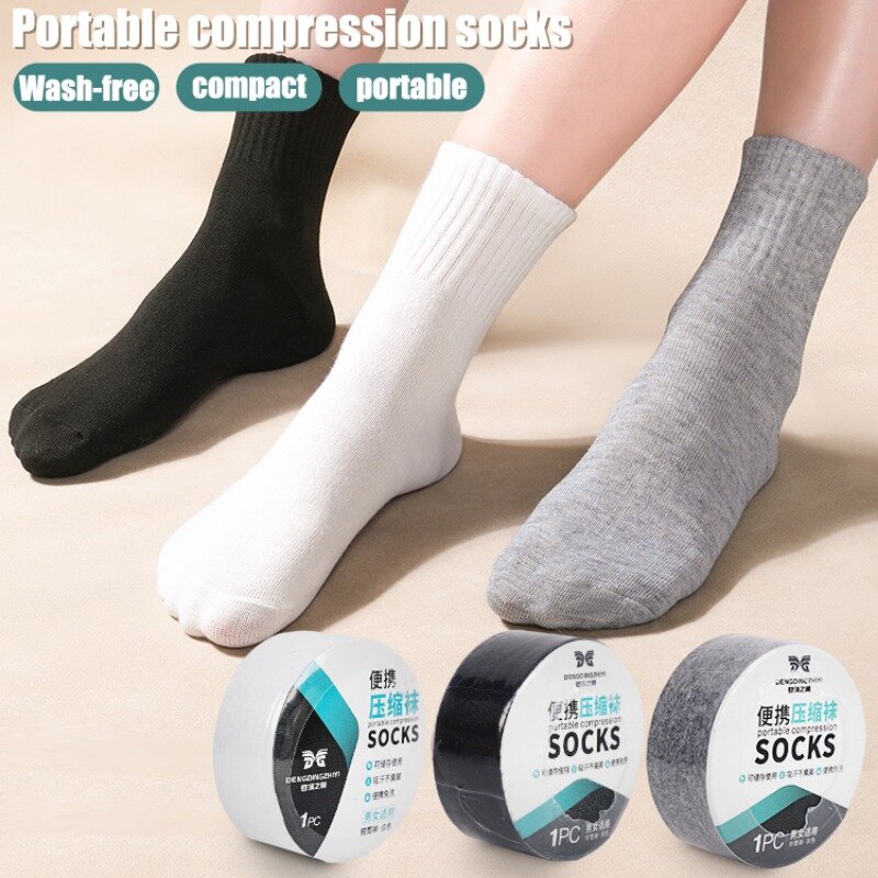 Breathable Disposable Highly Elastic Socks Outdoor Portable Simple Compression Travel Thin Sweat-Absorbing Sports Cotton Socks
