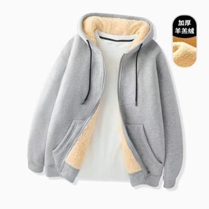 2024 Autumn and Winter New Fashion Trend Solid Color Hoodie Men's Casual Relaxed Comfortable Thick Warm High Quality Coat M-5XL