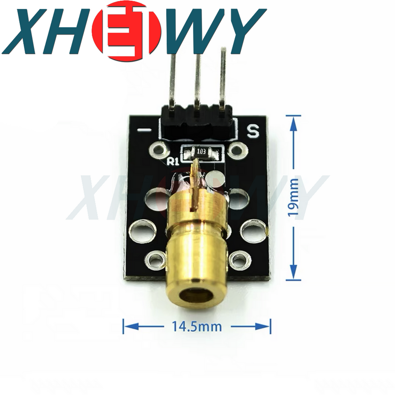 KY-008 modul Sensor Laser 650nm, kepala tembaga Diode titik merah 6mm 5V 5mW UNTUK Arduino