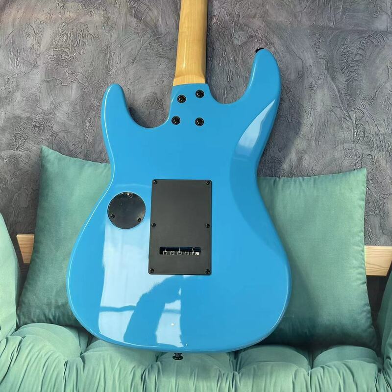 Электрическая гитара Shenfeng с 6-струнным разделенным корпусом, синим корпусом, фингерборд из палисандра, стиль сломанного тона, Заводская фотография, фотография