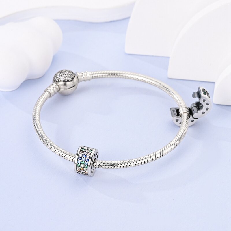 925 Sterling Silver Sparkling Zircon Star Moon Butterfly Spacer Beads Fit Pandora Original Bracelets DIY Birthday Jewelry Making