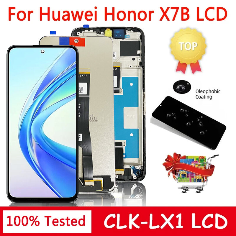 CLK-LX1, CLK-LX2, pengganti tampilan CLK-LX3 untuk LCD Huawei Honor X7b, tampilan LCD X7B, rakitan Digitizer layar sentuh