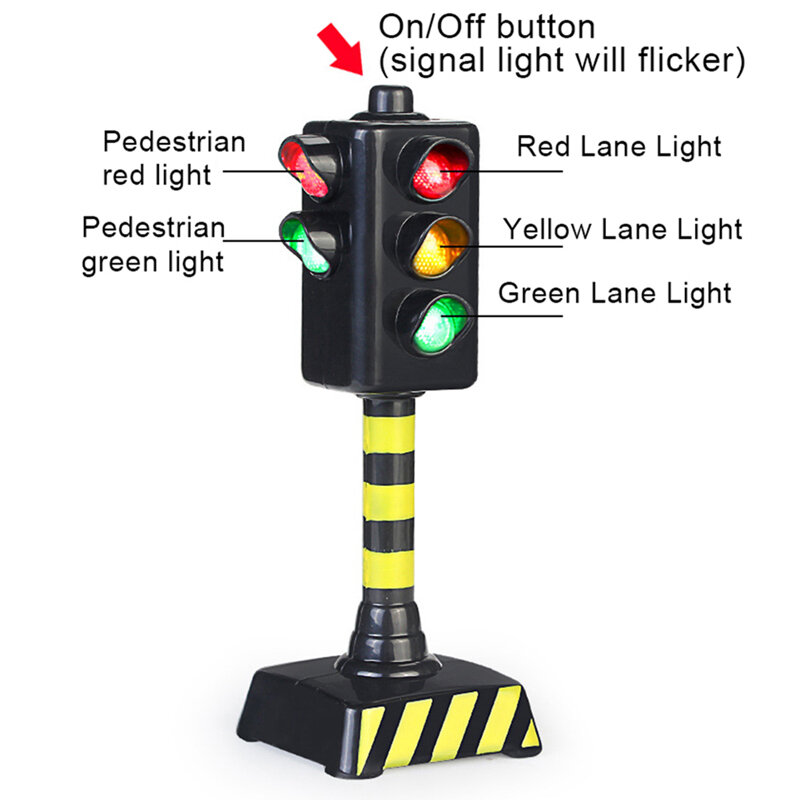 1PC Kids Mini Traffic Signs Light Speed Camera Toy with Music LED Traffic rule toy