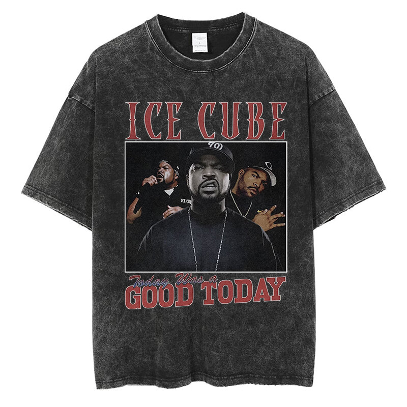 Rapper Ice Cube Graphic T-shirt High Street Fashion Men Women Hip Hop Oversized Streetwear Tops Quality Cotton Short Sleeve Tees