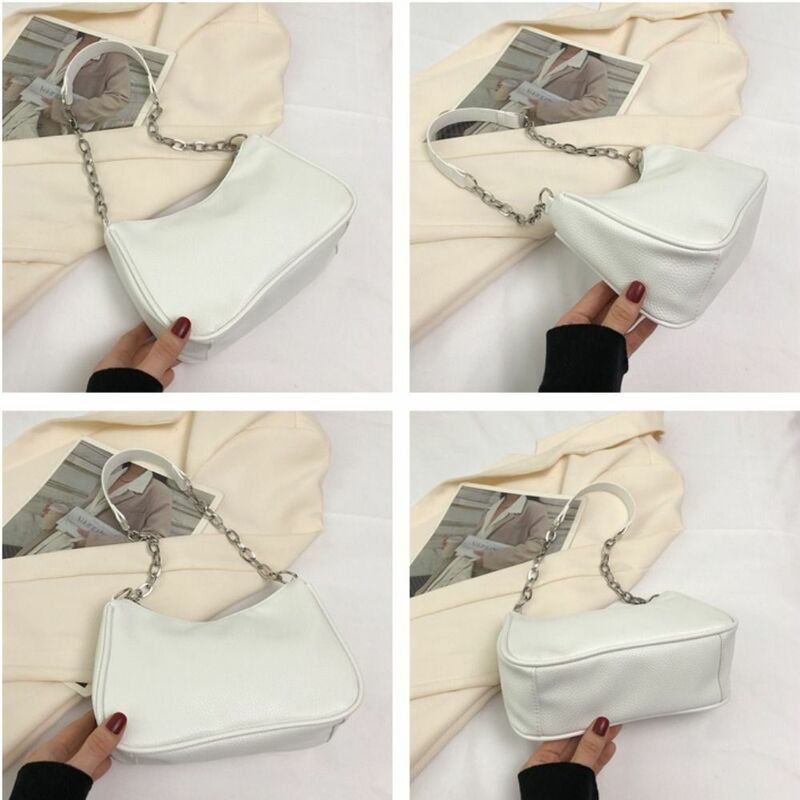 High-capacity Tote Bags Fashion Pu Leather Solid Color Underarm Handbag Crossbody Single Shoulder Bag Girl