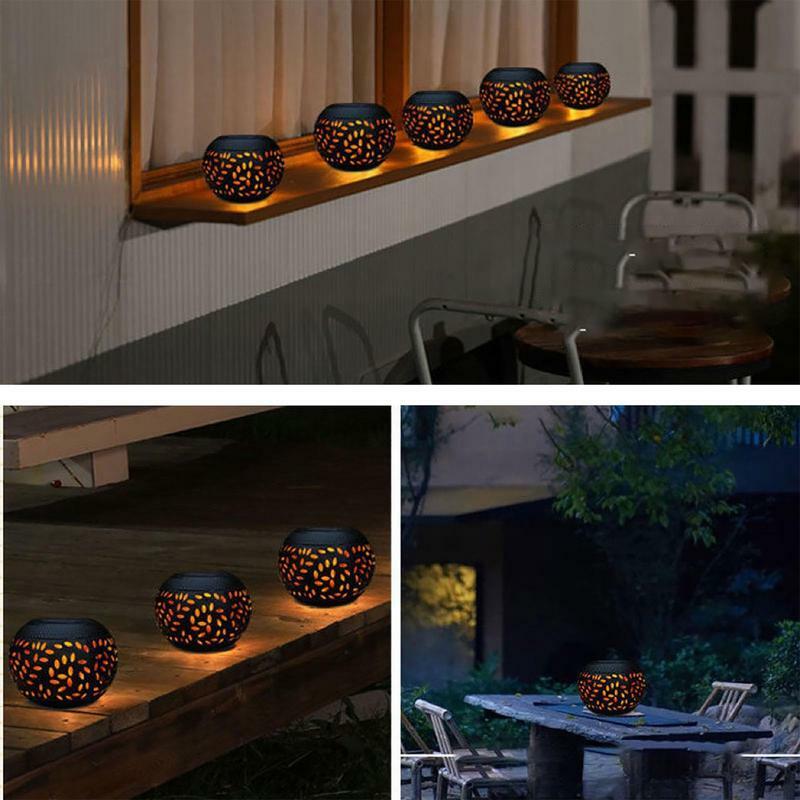 태양열 테이블 램프 장식 LED 조명, 태양 시뮬레이션 불꽃 그릇, 야외 책상 정원 마당용 태양 테이블 상단 화재 컨테이너