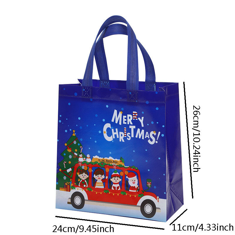 Christmas Tote Bags Non Woven Biscuits Snack Gift Packaging Bags Xmas Party Decoration Favors Storage Bag Navidad New Year 2024