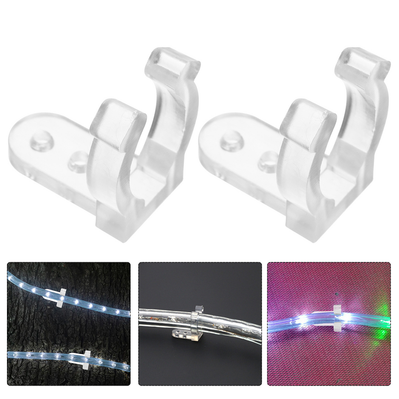 100 Pcs Led Rope Light Clamp Light Buckle Mounting Clip Lights Round Second Line Fastener Clamp