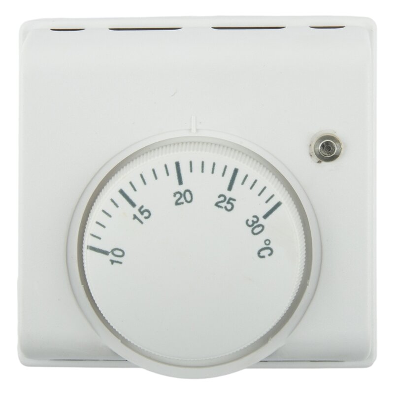 Controlador de temperatura L83 X H83 X T31mm Termostato branco, 220V AC, apto para sala mecânica, novo