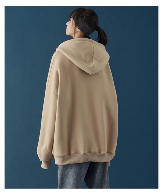 Hoodie Frauen Herbst-Winter koreanische Mode lose lässig lang ärmel ige super dalian Kapuze Sweatshirt Retro Street Wear