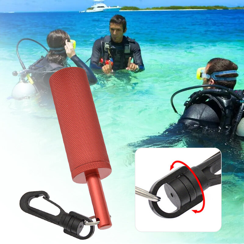 Scuba Rattle Stick Underwater Shaker Ring Bell with 360° Rotating Quick Hook Underwater Bell Ding Rod for Diving Scuba