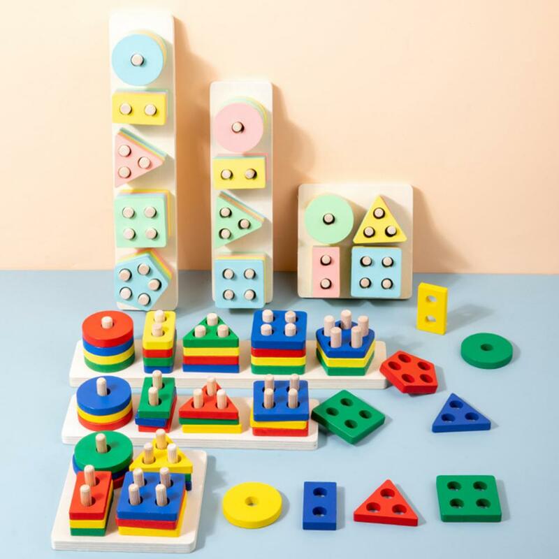 1 zestaw zabawek dla niemowląt pielęgnuje koncentrację delikatnego ruchu rozwój mózgu praktyczne szkolenie edukacyjne drewniane klocki filarów