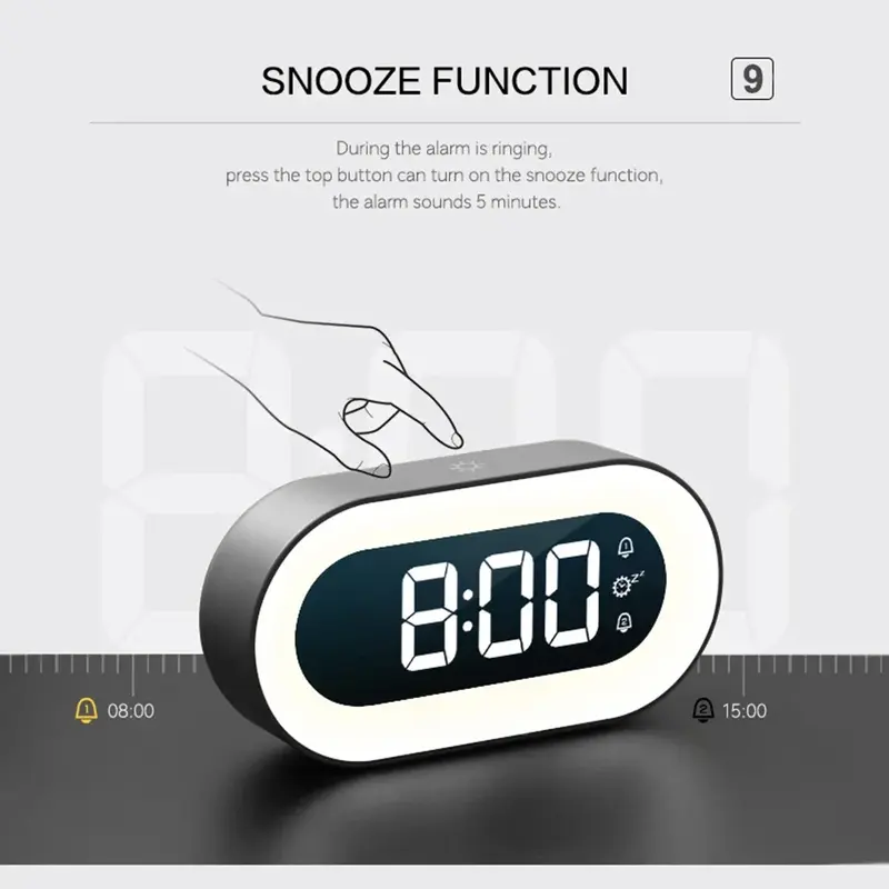 Xiaomi Mijia Music LED Digital Alarm Clock Voice Control Night Light Design Desktop Clocks Home Table Decoration Children's Gift