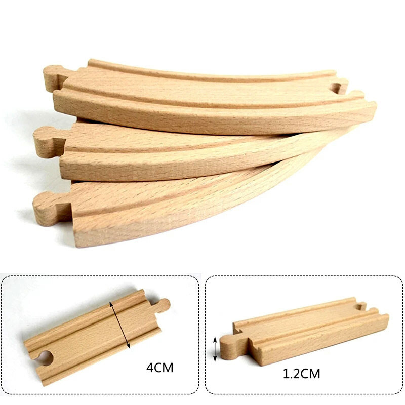 Wooden Track Railway Toys Beech Wooden Train Track Accessories Fit For All Brand Wood Tracks Educational Toys For Children