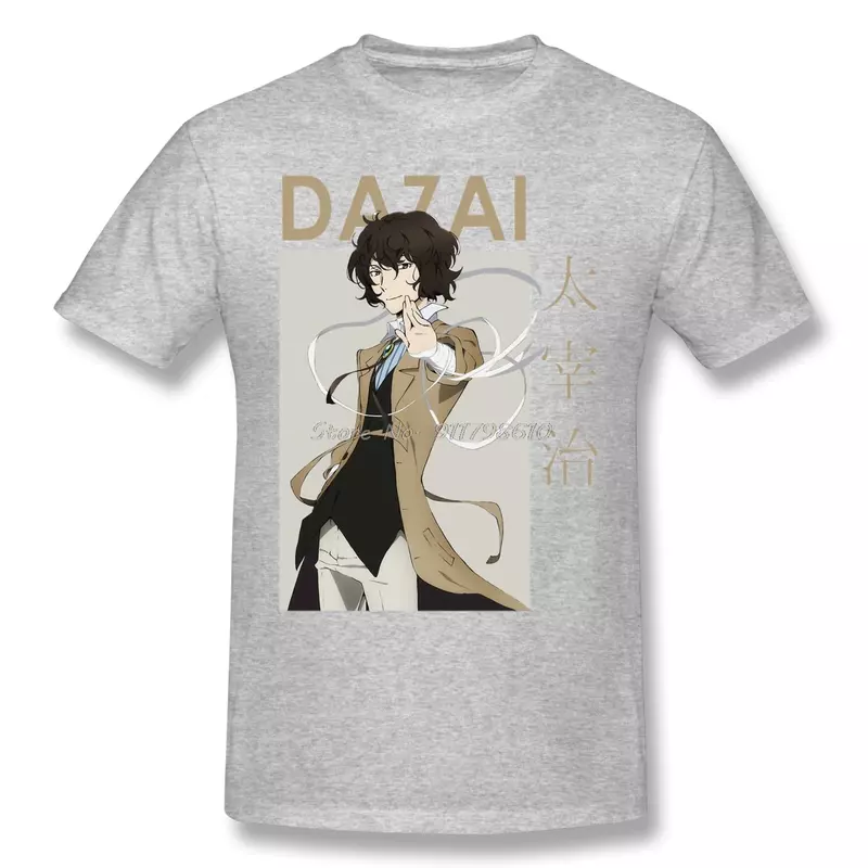 Osamu Dazai Card Anime Casual T Shirt Hot Sale Bungou Stray Dogs TShirt Anime Men Tee Streetwear Harajuku anime clothes harajuku