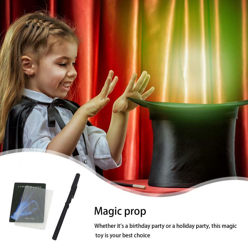Lubor Lens Gimmick Magic Stage Illusion Props, Lubor's Lens Card & pen, accesorios para magos para habilidades, principiantes, magia Visual