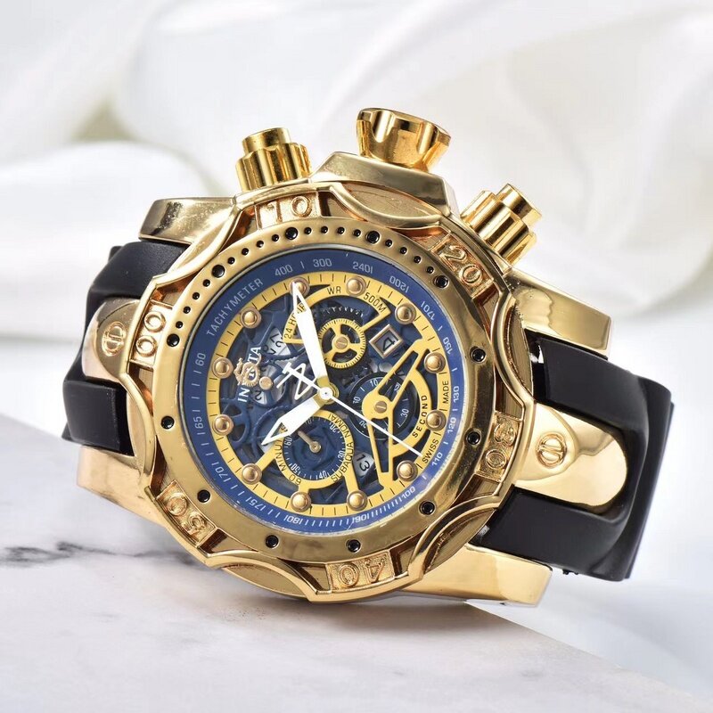 Relógio Quartz de Luxo Masculino, Premium Stainless Steel Strap, Impermeável, Negócios, Casual, Designer