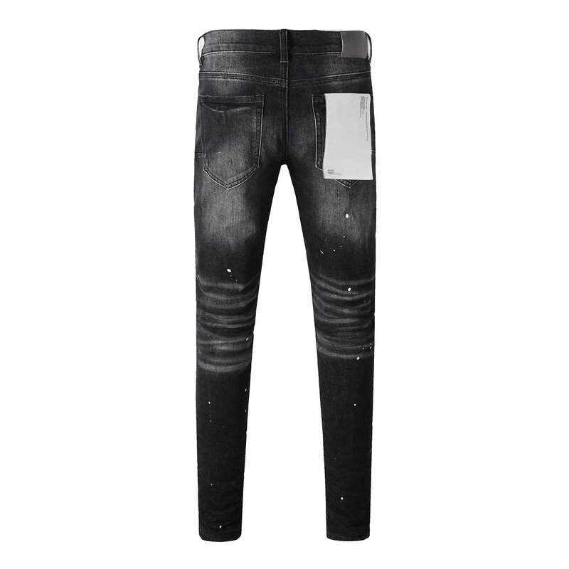 Jeans di marca ROCA viola moda di alta qualità con pantaloni in Denim Skinny a vita bassa con vernice high street distressed Repair