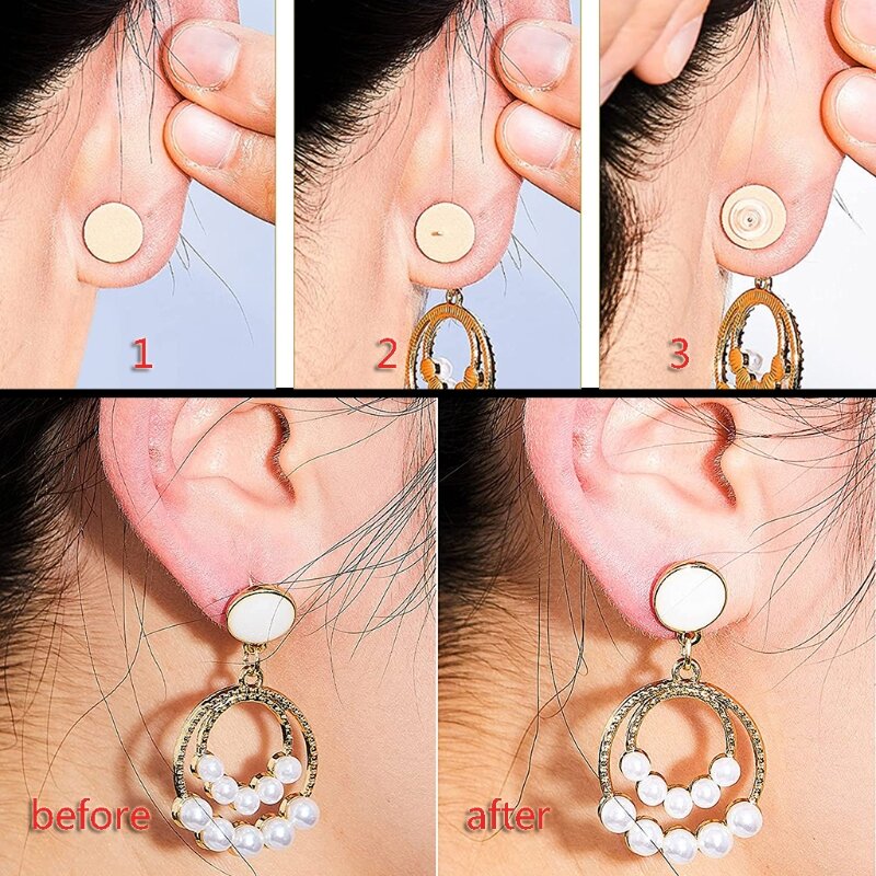 100 Pcs Earring Support Patch Earring Lifter and Earring Back Suitable for Supporting Pad Ears Waterproof Lifting Patch