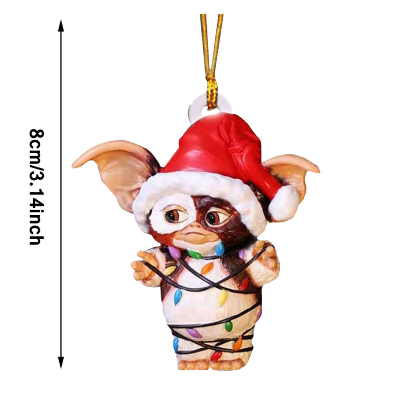 Pingentes De Árvore De Natal Gremlins Fairy Light, Santa Hat Xmas Ornamentos, Feliz Natal Decoração para Casa, Noel Brinquedos, 2023