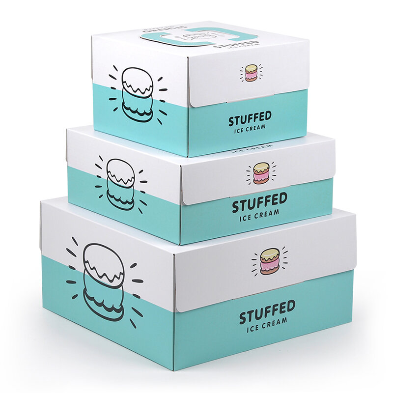 Op Maat Gemaakte Productvierkante Taartdoos 10X10X5 Inch Papieren Dozen Voor Cake Verpakking