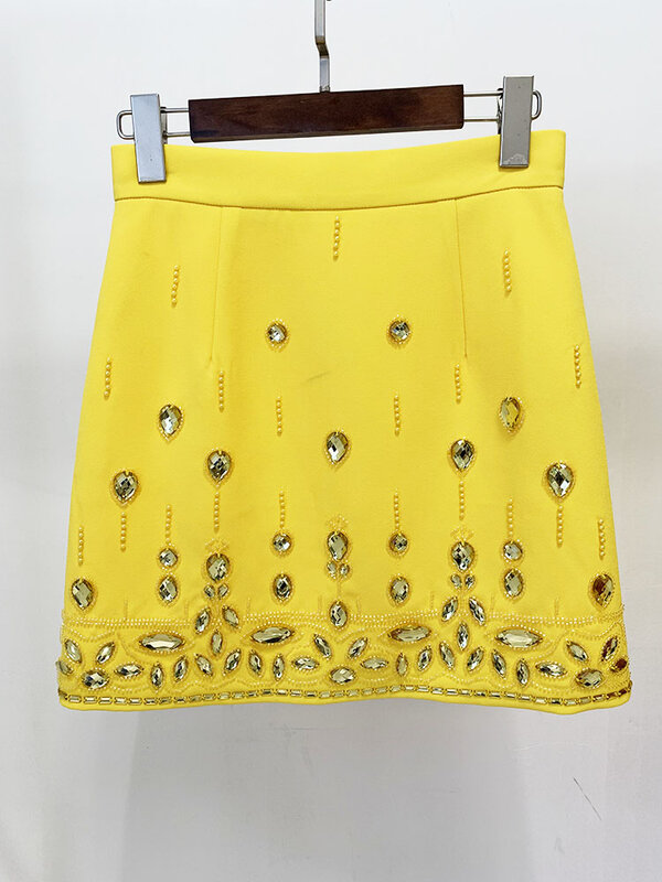 Conjunto de terno feminino High Street Runway, colarinho com fecho de correr, mini saia, designer mais novo, 2 peças, 2024