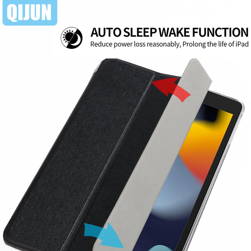 Funda protectora completa con tapa para tableta Samsung Galaxy Tab A, carcasa plegable de tres pliegues con función Smart sleep wake, soporte para SM-T550 y SM-T555, 9,7, 2015