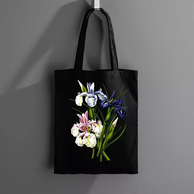 Эко-сумка-тоут для покупок Canva с цветочным принтом, холщовая женская сумка-шоппер, сумка через плечо, Студенческая сумка для книг и ланча для хранения ноутбука
