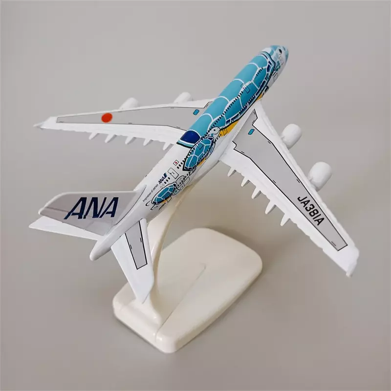 14*16cm Air Japan ANA Airlines kartun Sea Turtle Airbus 380 A380 penerbangan logam Aloi Diecast pesawat Model pesawat