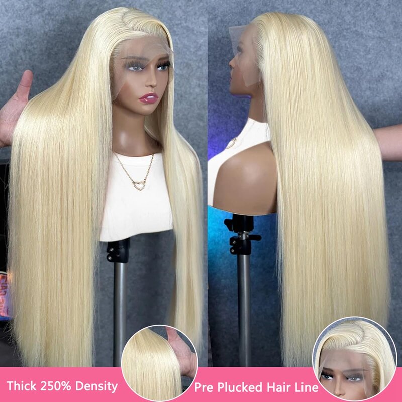 Парик блонд на сетке спереди 13x 6, парик на сетке спереди 13x 4, парики из человеческих волос для женщин, парики с предварительно заправленными косточками, прямые парики из человеческих волос 250% дюйма