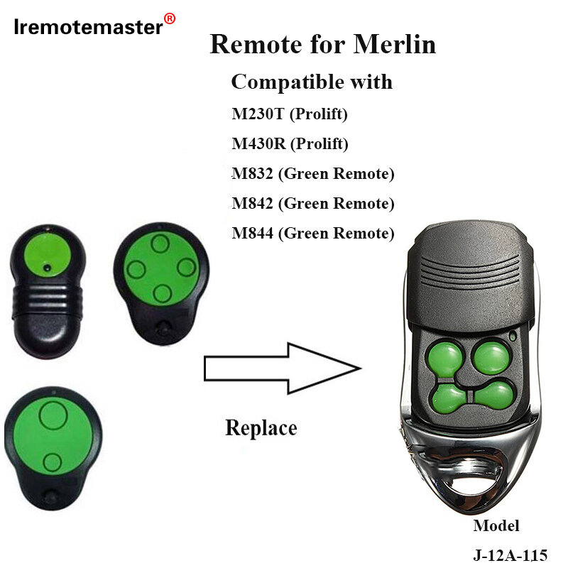 Untuk Merlin M832 M842 M844 Kompatibel Pintu Garasi Remote Control 433.92MHz Pembuka Pintu Garasi