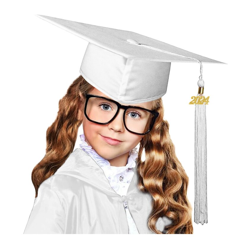 Ensemble bonnet à pampilles académique pour enfants avec uniformes scolaires, robe de graduation, châle, enfants d'âge alth, enfants de la maternelle, 2024