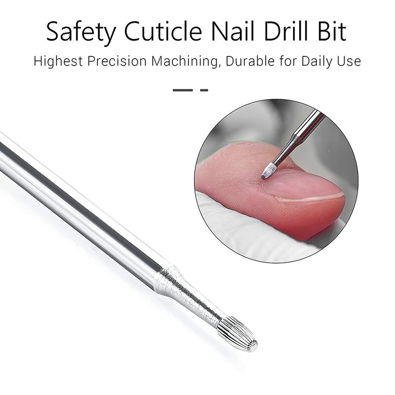 Safety Nail Drill Bits Tungsten Carbide Drill Bit Cuticle Remover 3/32" For Electric Nail File Machine