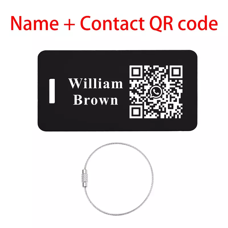 QR CODE Personalized Luggage Tags Laser Reusable Travel Tags Engraving Fashion Metal Travel Luggage Tags Baggage Suitcase Number