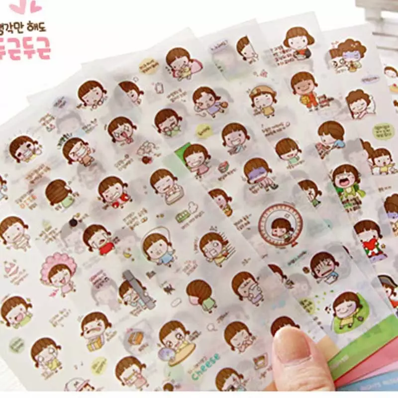 G211 Корейская Милая Канцелярия креативные Мультяшные наклейки для девушек из Южной Кореи, стикеры для бисквитов, офисные принадлежности для студентов