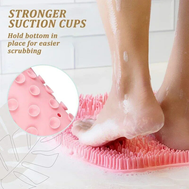 Exfoliating Shower Massage Scraper Bathroom Non-slip Bath Mat Back Massage Brush Silicone Foot Wash Body Cleaning Bathing Tool