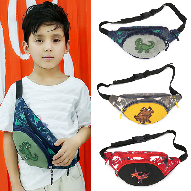 Детские поясные сумки с мультипликационным принтом динозавров, вместительная уличная дорожная сумка через плечо на молнии для девочек и мальчиков, подарок, Детская нагрудная сумка